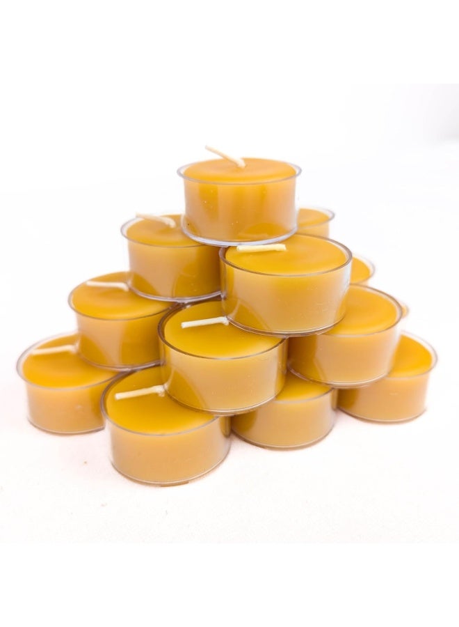 Bluecorn Beeswax Bluecorn 100% Pure Beeswax Tealight Candles | Natural Beeswax, Yellow Tea Light | Long Burn (4-5 Hours) | Soy, Paraffin, & Fragrance Free, Bulk 48-Pack  - Image 3