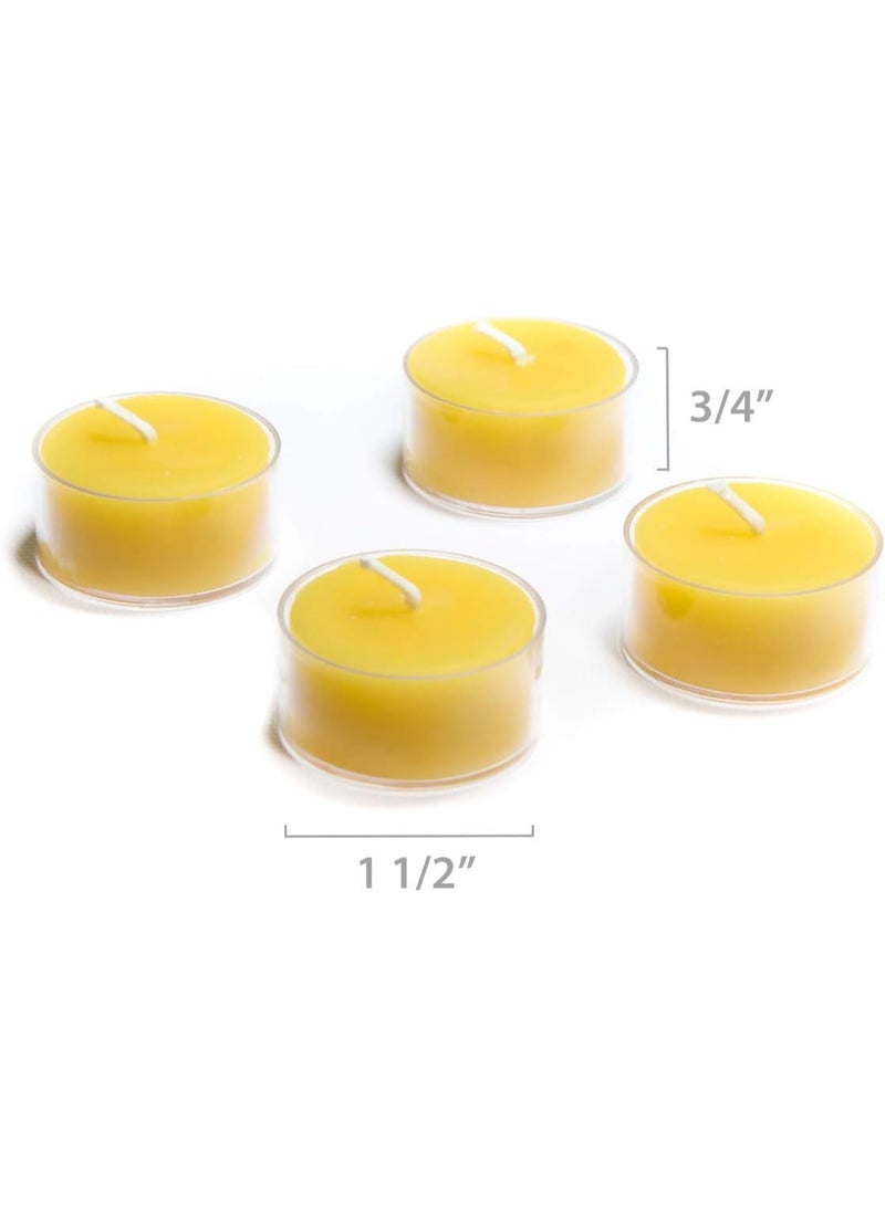 Bluecorn Beeswax Bluecorn 100% Pure Beeswax Tealight Candles | Natural Beeswax, Yellow Tea Light | Long Burn (4-5 Hours) | Soy, Paraffin, & Fragrance Free, Bulk 48-Pack  - Image 4