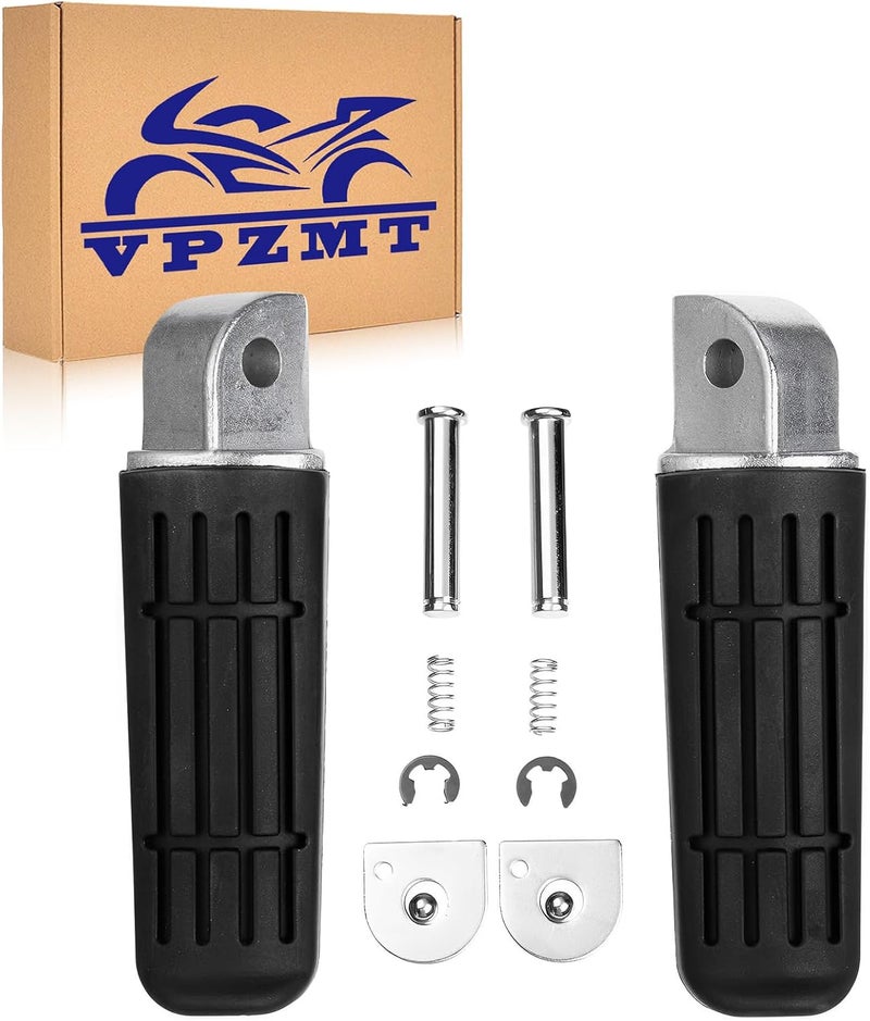 VPZMT Rear Foot Pegs/Footrests for 2004-2006 Yamaha FZ6S,1998-2003 FZS1000 FAZER1000, FJR1300 FZ400 FZ6R XJR400 XJR1200 XJR1300 XJ6 (Rear Pegs-Silver) - Image 1