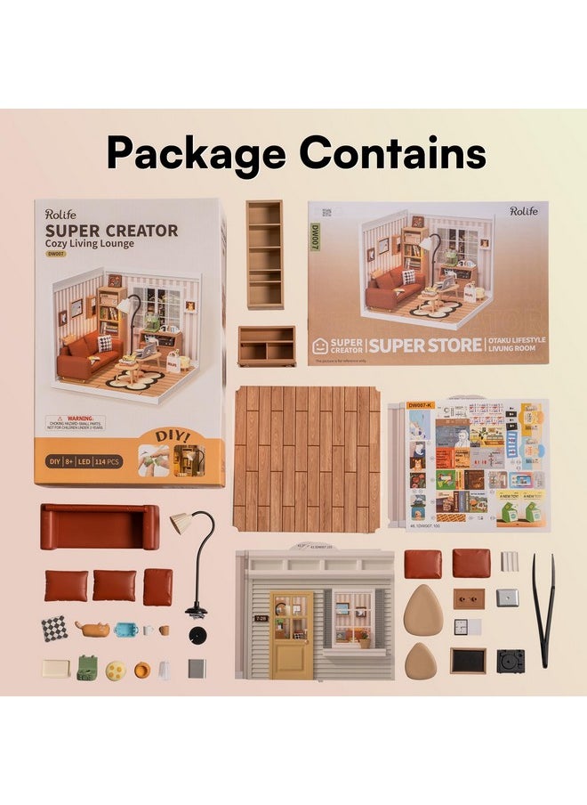 Rolife Rolife LED Building Blocks for Adults,1:24 Toy Building Sets,Model Building Kits for Kids Ages 8-12-15,DIY Miniature House Kits for Adults,Birthday Gifts Hobbies for Women Men  - Image 5
