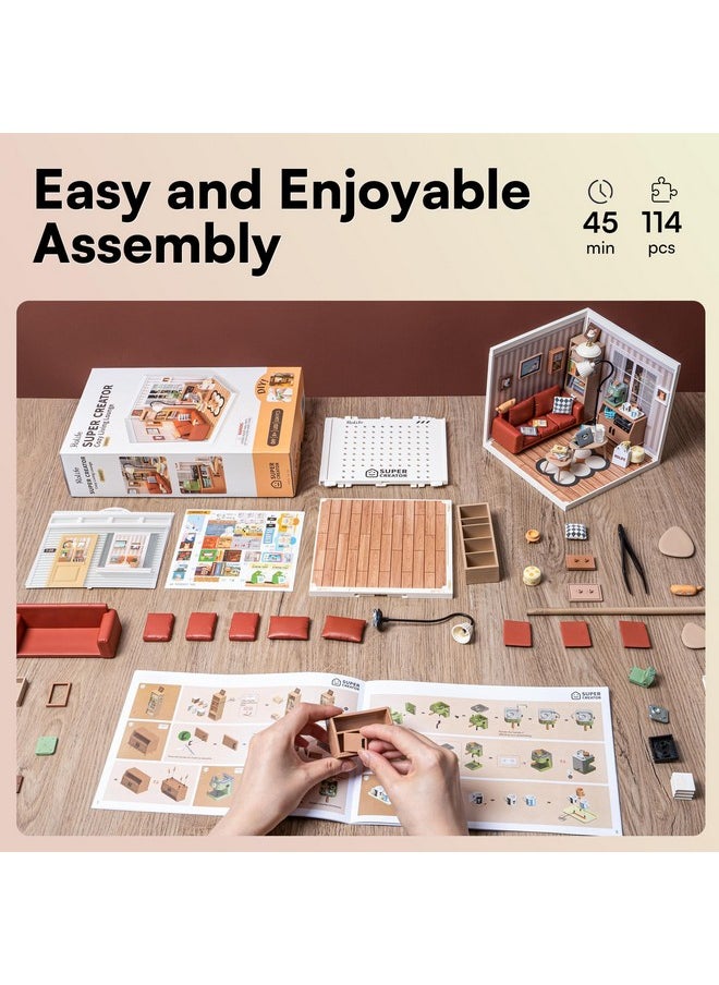 Rolife Rolife LED Building Blocks for Adults,1:24 Toy Building Sets,Model Building Kits for Kids Ages 8-12-15,DIY Miniature House Kits for Adults,Birthday Gifts Hobbies for Women Men  - Image 4