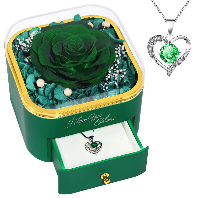 Beferr Birthday Gifts for Women Preserved Real Rose with Necklace Eternal Roses Forever Flowers for Delivery Anniversary Mothers Gifts for Mom Her Grandma Wife Sister from Daughter Son - Image 2