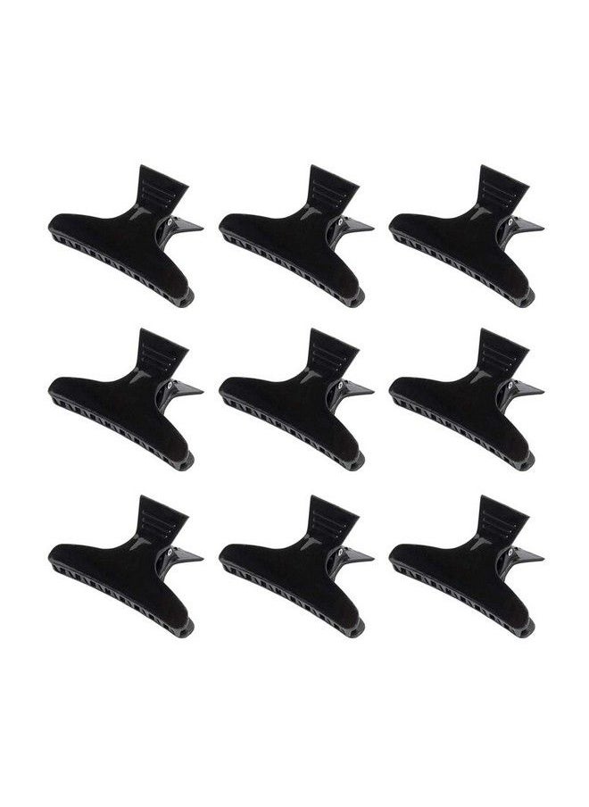 Happyupcity 12Pcs Black Hair Claw Clips Plastic Non Slip Butterfly Hair Clamps Hairdressers Hairdressing Hair Clip Hair Barrettes Grip Salon Section Clips Haircut Hair Styling Hair Accessory Fixed Hairstyle Tools  - Image 2