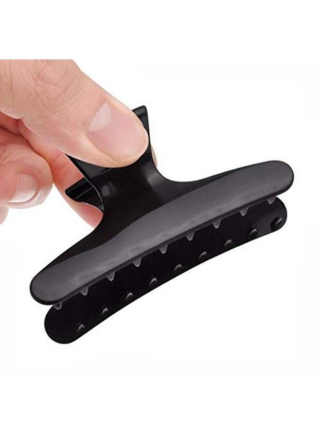 Happyupcity 12Pcs Black Hair Claw Clips Plastic Non Slip Butterfly Hair Clamps Hairdressers Hairdressing Hair Clip Hair Barrettes Grip Salon Section Clips Haircut Hair Styling Hair Accessory Fixed Hairstyle Tools  - Image 4
