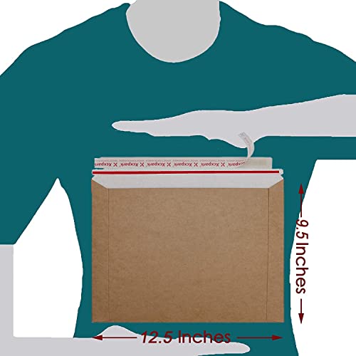 Xxcxpark 25 Pack Brown Kraft Rigid Mailers, 9.5x12.5 inches Self Seal Photo Document Mailers Premium Cardboard Keep Flat Envelopes for Photos, Pictures, Papers, Files, CD - Image 4