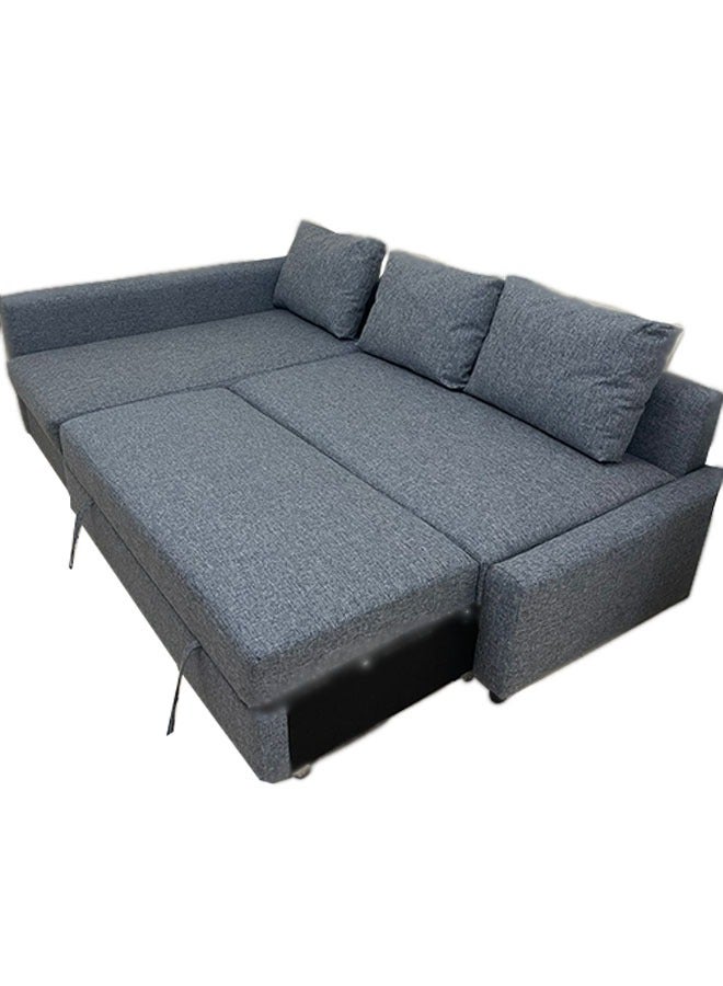 كرنك أريكة سرير على شكل حرف L مع مساحة تخزين - أريكة قابلة للتحويل إلى سرير، أريكة مقطعية موفرة للمساحة، تنجيد من القماش الرمادي - Image 2