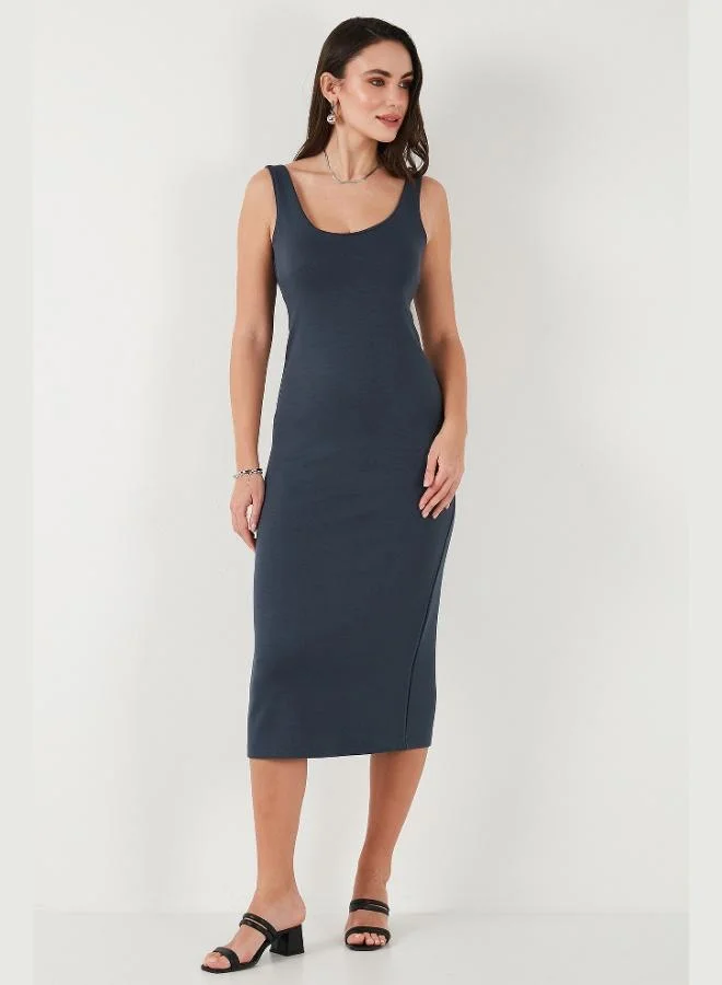 ليلا فستان ميدي ليلا بقصة ضيقة وأحزمة سميكة للنساء