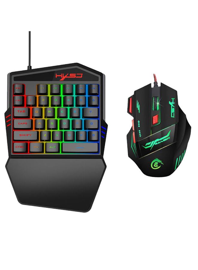 NIBEMINENT 35-Button Mechanical Gaming Keyboard With Mouse Set English - Image 1