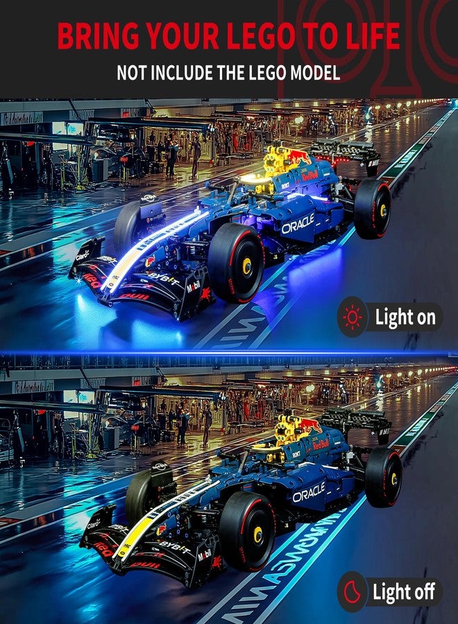 BRIKSMAX طقم إضاءة BRIKSMAX لليغو-42206 أوركل ريد بول ريسينغ RB20 سيارة F1 - إضاءة LED متوافقة مع مجموعة بناء ليغو تكنيك - لا تشمل مجموعة ليغو - Image 2