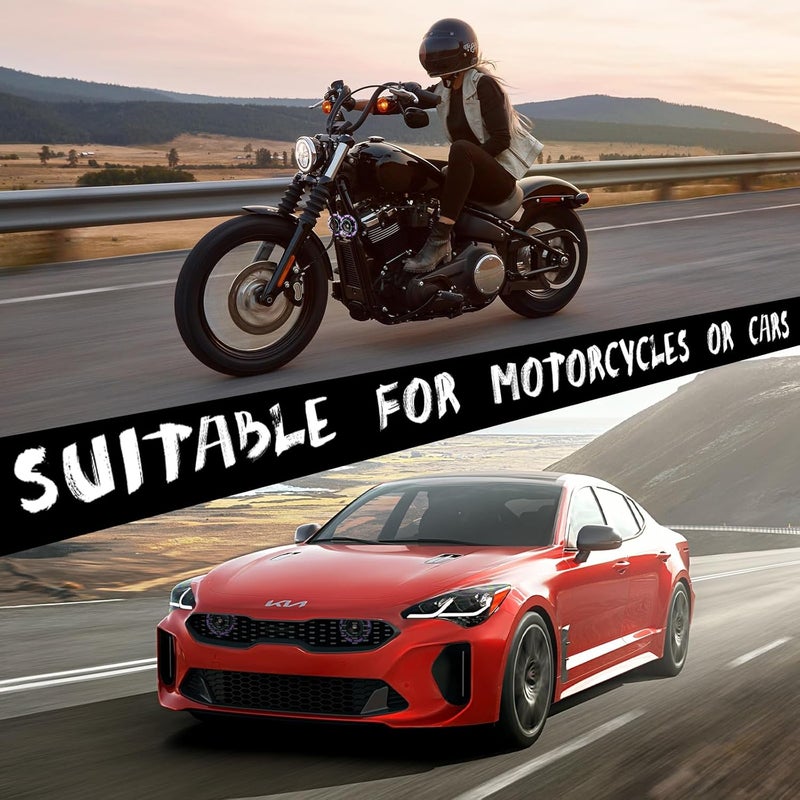 FARBIN Waterproof Car Horn Loud Super tone High Tone/Low Tone Metal Twin Horns Kit with Protective Grill (red horn with harness and bracket) - Image 2