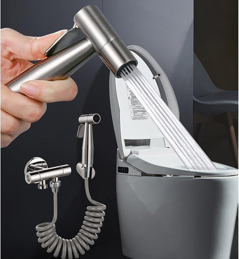 مرشة المرحاض المحمولة من الفولاذ المقاوم للصدأ مع خرطوم وقوس الحجم ب - Image 4
