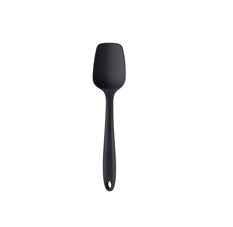 we3 Multi Purpose Heat Resistance Silicone Spatula Turner Non-Stick Silicone Kitchen Tools FDA Approved Piece of 1 Black|Spatula Spoon M 20.6cm - Image 1
