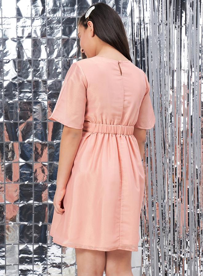 ستايلو بج فستان ستايلو بوغ بياقة مستديرة وخصر مطاطي - Image 5