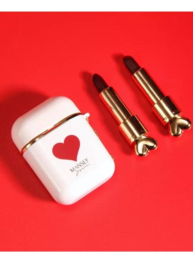 MANSLY Lipstick Dual Color Silky Velvet Matte 2Pcs by Heng Fang - Image 4