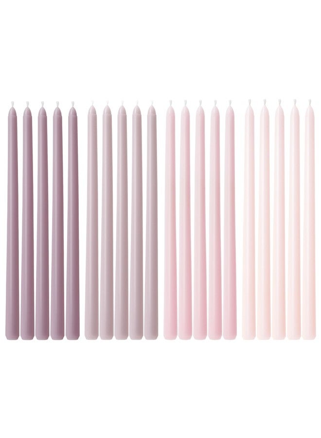 Viyffo Taper Candles 10 Inch Purple Set of 20 Unscented, Dripless, Smokeless Long Tall Tapered Candlesticks Wedding Home Decor Dinner Natural Color Series - Image 1