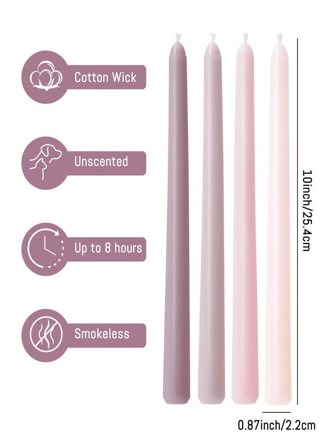 Viyffo Taper Candles 10 Inch Purple Set of 20 Unscented, Dripless, Smokeless Long Tall Tapered Candlesticks Wedding Home Decor Dinner Natural Color Series - Image 3