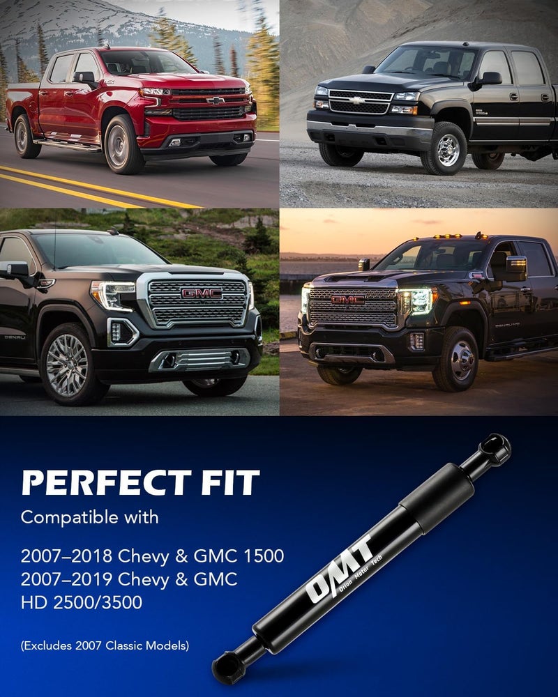 Orion Motor Tech أوريون موتور تيك OMT متوافق مع مساعد باب المؤخرة لشاحنات سيلفرادو وسييرا من 07-19، دعامة رفع باب المؤخرة للشاحنات متوافقة مع شيفروليه سيلفرادو وجي إم سي سييرا 1500 2500 3500 HD من 2007 إلى 2019 - Image 3