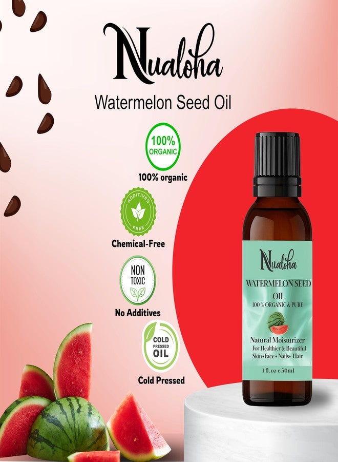 Nualoha Organic Watermelon Seed Oil - 100% Organic, Pure, Natural and Cold Pressed - Anti-Aging Moisturizer For Face, Glowing Skin, Hair care and Nails - 30 ML - Image 3