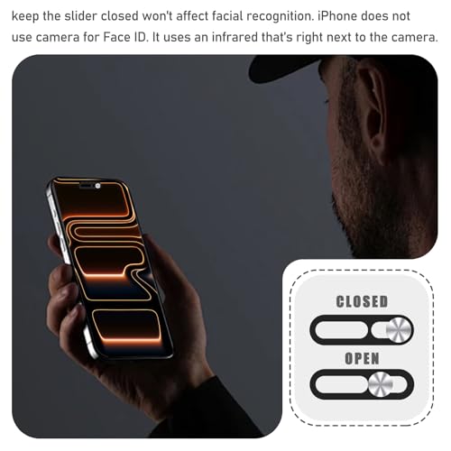EYSOFT Privacy Cover Compatible for iPhone 17 Pro/iPhone 17 Pro Max with Front Camera Cover,Protect Your Privacy and Security But Not Affect Facial Recognition（2Pack）-Silver - Image 4