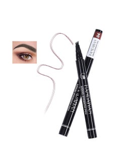 AKARY Tattoo Eyebrow Pen FourFork Lasting Liquid Eyebrow Pencil with a MicroFork Tip Applicator Precisely 3D Natural Wild Eyebrow Maker Pen for Beginners 24Hour Waterproof  SweatProof 04 Chocolate