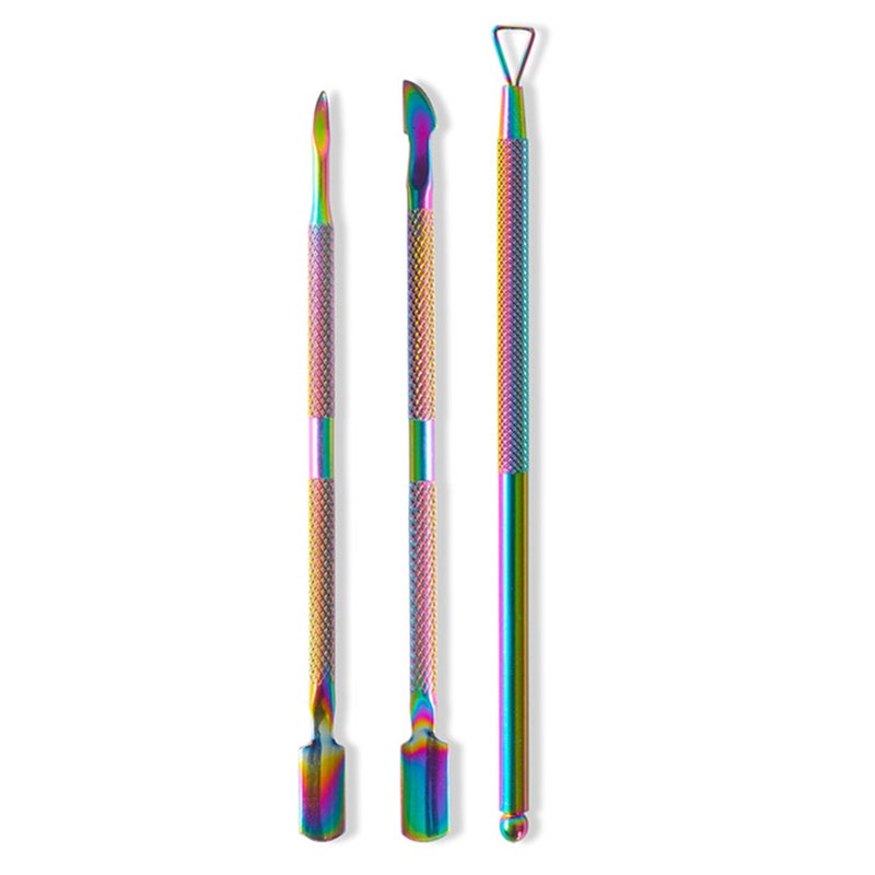 3Pcs/Set Stainless Steel Double Head Cuticle Pusher Dead Skin Push Remover for Pedicure Manicure - Image 1