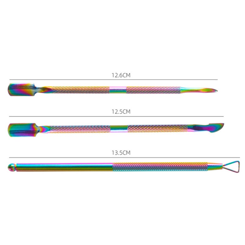 3Pcs/Set Stainless Steel Double Head Cuticle Pusher Dead Skin Push Remover for Pedicure Manicure - Image 3