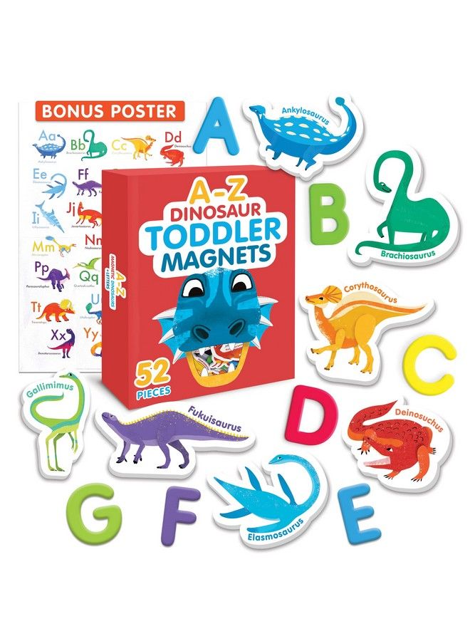 Curious Columbus Dinosaur Magnets 52 Fridge Magnets For Toddlers With Foam Magnetic Alphabet Letters For Toddler Learning Toddler Magnets Abc Learning For Toddlers Refrigerator Dinosaur Magnet - Image 2