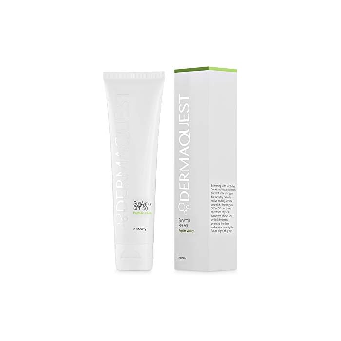 DermaQuest Peptide Vitality SunArmor Sunscreen SPF 50 - Anti Aging Titanium Dioxide & Zinc Oxide Sunscreen Moisturizer Lotion for Dry Skin Types