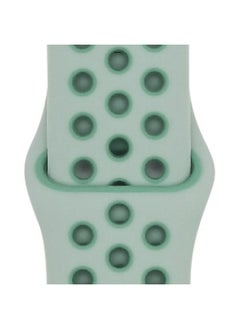 Generic Suitable For Apple Two-color Silicone Nike Strap Nike Hole Apple Iwatch Breathable Sports Watch Strap-Color:22 Spruce Mist + Vintage Moss Green-Specifications:42/44/45/49mm-S  - Image 1