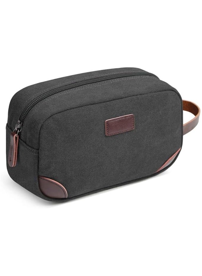 Travel Toiletry Bag, Men's Travel Organizer Kit, Shaving Dopp Kit Bathroom Bag, Canvas Toiletry Organizer Bag, Canvas Cosmetic Organizer for Makeup, Shampoo, with Handle  - Image 1
