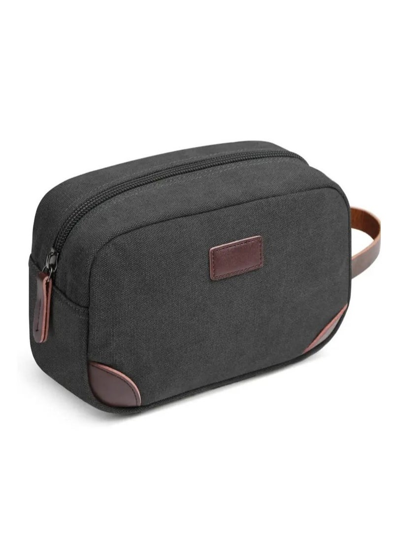Travel Toiletry Bag, Men's Travel Organizer Kit, Shaving Dopp Kit Bathroom Bag, Canvas Toiletry Organizer Bag, Canvas Cosmetic Organizer for Makeup, Shampoo, with Handle  - Image 4