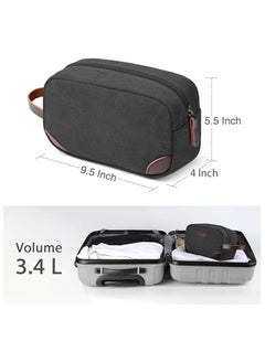 PRIMO PLUS Travel Toiletry Bag, Men's Travel Organizer Kit, Shaving Dopp Kit Bathroom Bag, Canvas Toiletry Organizer Bag, Canvas Cosmetic Organizer for Makeup, Shampoo, with Handle  - Image 3