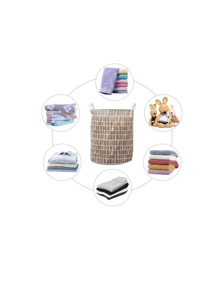 DEO KING Foldable Lattice Clothes Basket Brown 40*35cm - Image 3