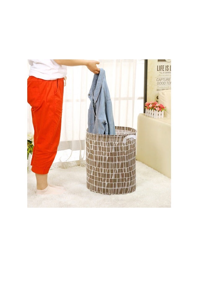 DEO KING Foldable Lattice Clothes Basket Brown 40*35cm - Image 5