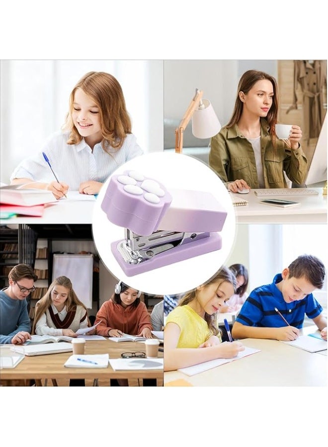 Office stapler | Compact cat claw paper fastener | Portable stapler for 2-15 pages binding Office School Classroom Travel Christmas Party Suitable for Students Children (Stapler 1PCS + Needle 1PCS) - Image 5