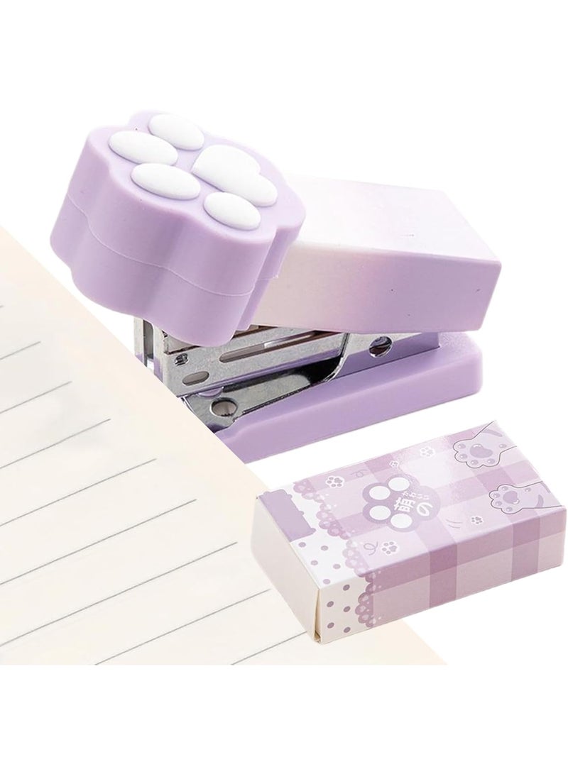 Office stapler | Compact cat claw paper fastener | Portable stapler for 2-15 pages binding Office School Classroom Travel Christmas Party Suitable for Students Children (Stapler 1PCS + Needle 1PCS) - Image 3