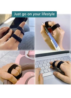 Generic 6 Pack Buddy Tape Finger Straps With Padded, Hook and Loop Finger Buddy Straps Pinky Finger Splint for Injured Finger Support, Stretchable and Washable  - Image 4
