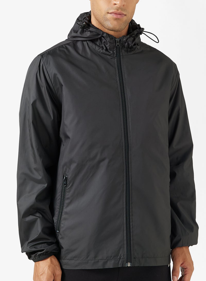 سفنتي فايف جاكيت بغطاء رأس بسحاب كامل بقصة مريحة - Image 3