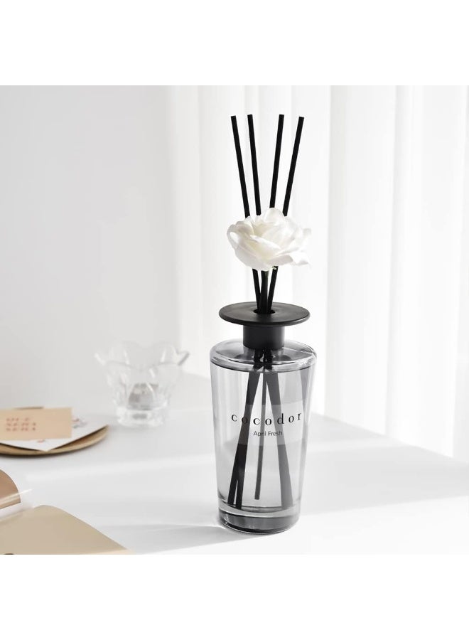 كوكودور معطر أعواد زهرة بيضاء / الكرز الأسود / عبوة واحدة / مجموعة هدايا معطر أعواد بزيت عطري لديكور المنزل والمكتب / حجم كبير، سعة كبيرة، معطر بحجم كبير، الإصدار الأسود / 16.9 أونصة (500 مل) - Image 2