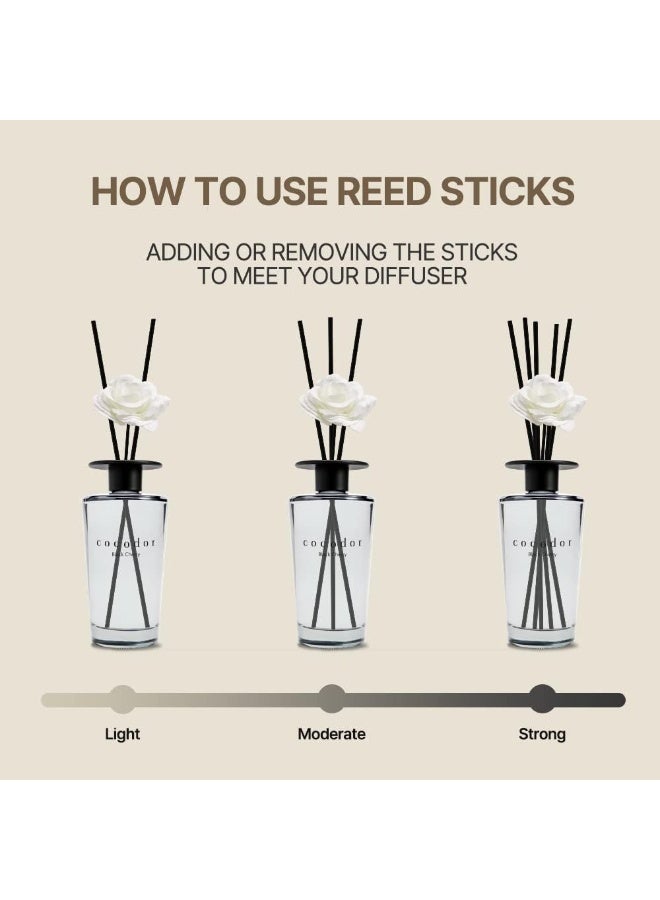 كوكودور معطر أعواد زهرة بيضاء / الكرز الأسود / عبوة واحدة / مجموعة هدايا معطر أعواد بزيت عطري لديكور المنزل والمكتب / حجم كبير، سعة كبيرة، معطر بحجم كبير، الإصدار الأسود / 16.9 أونصة (500 مل) - Image 5