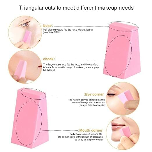 LIBAH LIBAH 24pcs Beauty Makeup Cosmetic Sponges Foundation Powder Triangle Facial Puff DIY Gradient Nail Color Sponge Stamp Multicolor - Image 4
