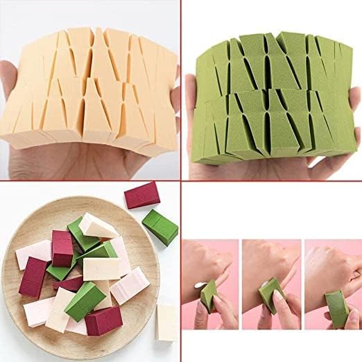 LIBAH LIBAH 24pcs Beauty Makeup Cosmetic Sponges Foundation Powder Triangle Facial Puff DIY Gradient Nail Color Sponge Stamp Multicolor - Image 3