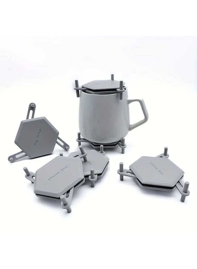 White Expandable Cup Holder Organizer 8PCS Space Saving Kitchen Cabinet Shelf Rack - Image 4