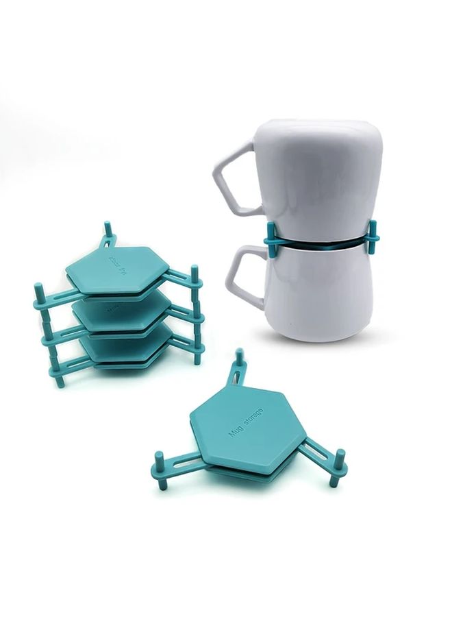White Expandable Cup Holder Organizer 8PCS Space Saving Kitchen Cabinet Shelf Rack - Image 5
