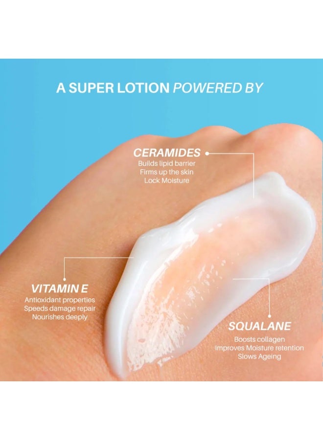 DERMDOC Ceramides, Squalane & Vitamin E Deep Moisturising Creme Body Lotion (200 ml) | body lotion for dry skin | non-greasy moisturizer, quick absorbing, long lasting moisture - Image 3
