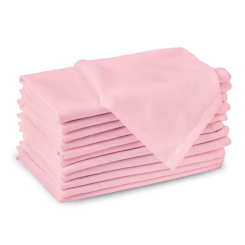 BIRDWING Dining Table Napkins 12 pcs Set of Large 43 x 43 cm (17 x 17 inch) - Blush Pink - Absorbent Heavy Cotton Party Fabric Machine Washable for Home Restaurant Banquet & Hotel - Image 1