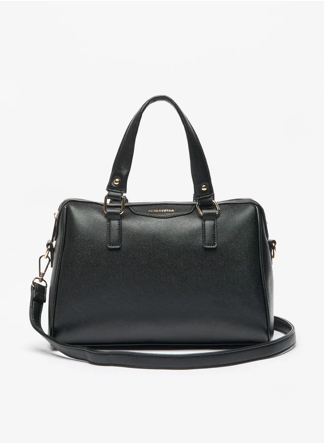 فلورا بيلا من شو إكسبرس Women's Textured Bowler Bag with Double Handles and Zip Closure