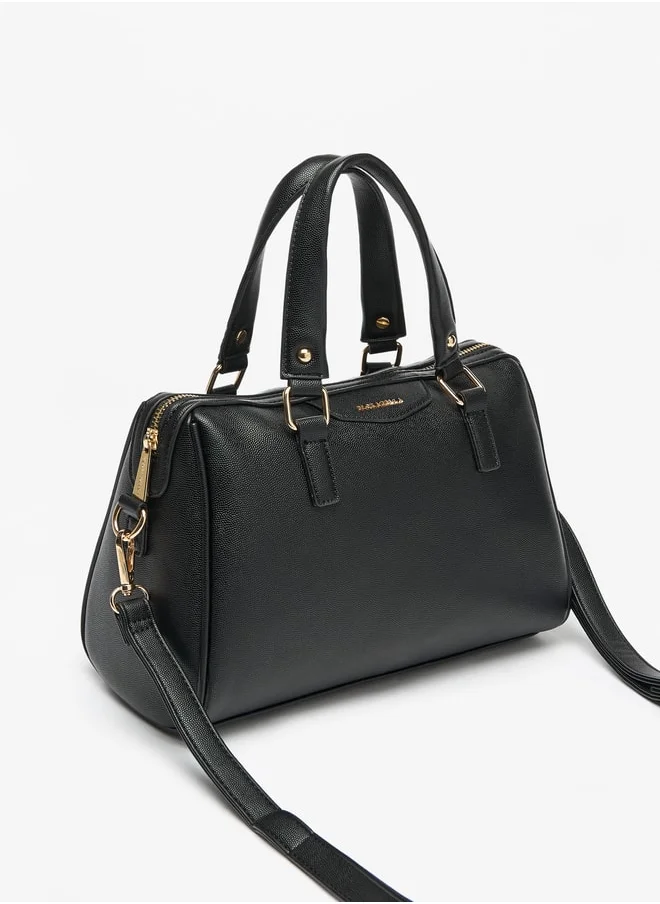 فلورا بيلا من شو إكسبرس Women's Textured Bowler Bag with Double Handles and Zip Closure