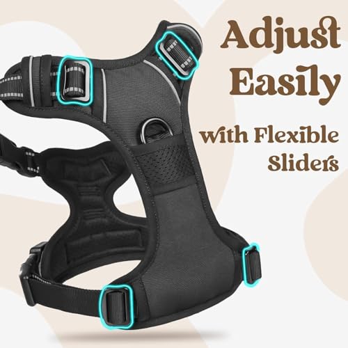 Doggo Bite Premium Reflective Dog Vest Harness| Soft Breathable| Padded Handle| Adjustable Straps & Luxury Buckle | Soft Padded Mesh | No Pull | No-Choke | Chest 27-36inch | All Large Breeds 23-35Kg - Image 5