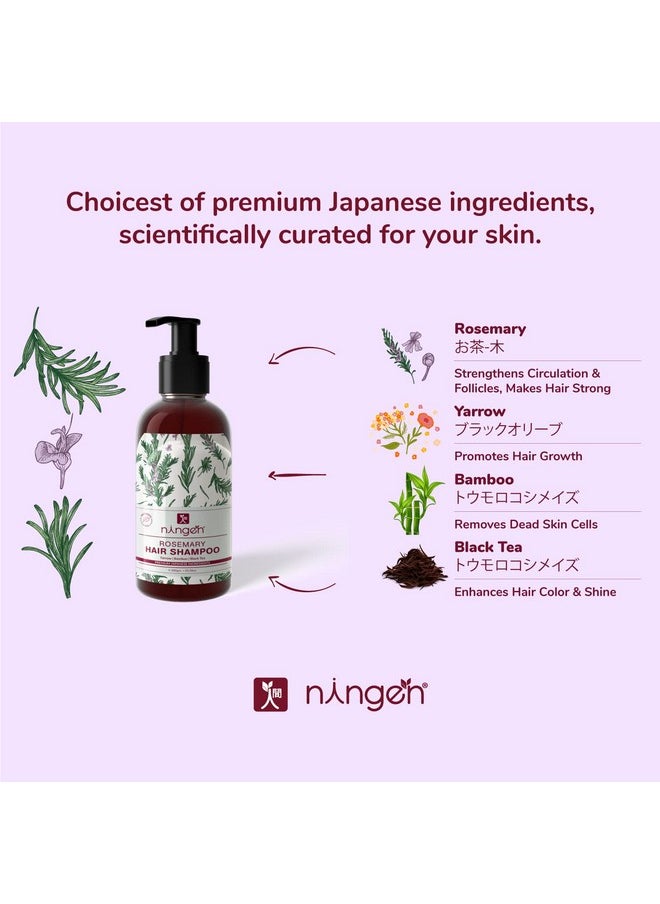 ningen - Rosemary Restorative Hair Shampoo I Goodness Of Yarrow, Bamboo, Black Tea I Dermatologically Tested, Paraben Free I Removes Dirt, Dandruff, Oil, Pollutants I 300G - Image 1